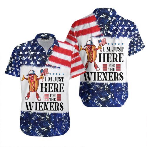I’m Just Here For The Wieners Funny American Hotdog Hawaiian Shirt