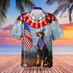 Doberman USA Flag 4Th Of July Hawaiian Shirt Patriotic Dog Doberman Owner Gifts
