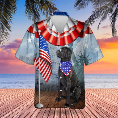 Black Labrador Retriever 4th Of July Hawaiian Shirt Patriotic Dog Black Lab Gift Ideas