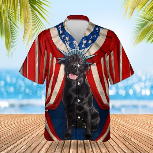 Black Labrador Retriever July 4Th Hawaiian Shirt Dog Lover Happy Independence Day