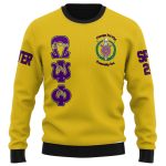 Personalized Omega Psi Phi Ugly Sweaters Golden The Omega Bulldog Style