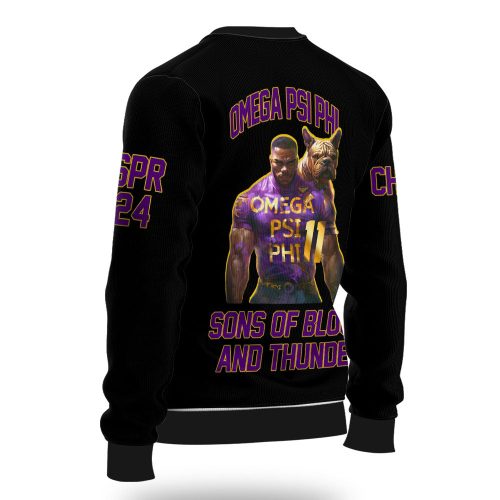 Personalized Omega Psi Phi Ugly Sweaters Black Omega Men And His Dog Style