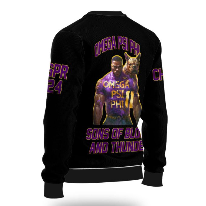 Personalized Omega Psi Phi Ugly Sweaters Black Omega Men And His Dog Style