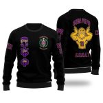 Personalized Omega Psi Phi Ugly Sweaters Black Omega Bulldog Style