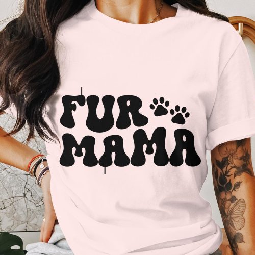 Fur Mama T-Shirt: Cute Animal Paw Print Tee Funny Pet Apparel – Perfect Dog Mom Gift & Pet Lover Shirt