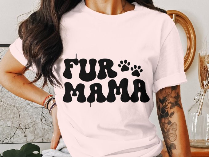 Fur Mama T-Shirt: Cute Animal Paw Print Tee Funny Pet Apparel – Perfect Dog Mom Gift & Pet Lover Shirt