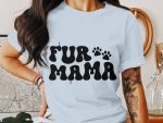 Fur Mama T-Shirt: Cute Animal Paw Print Tee Funny Pet Apparel – Perfect Dog Mom Gift & Pet Lover Shirt