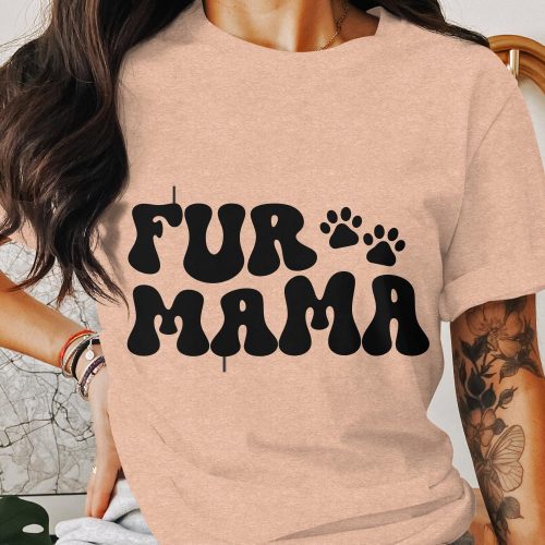 Fur Mama T-Shirt: Cute Animal Paw Print Tee Funny Pet Apparel – Perfect Dog Mom Gift & Pet Lover Shirt