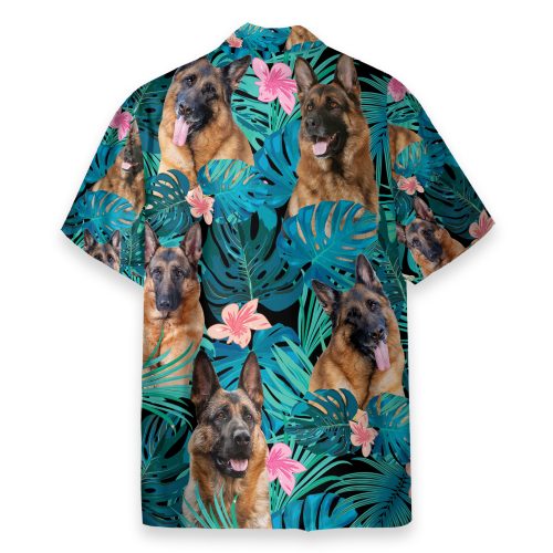 German Shepherd Dog Tropical Leaves – Hawaiian Shirt