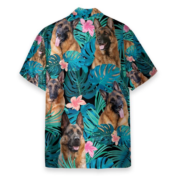 German Shepherd Dog Tropical Leaves – Hawaiian Shirt