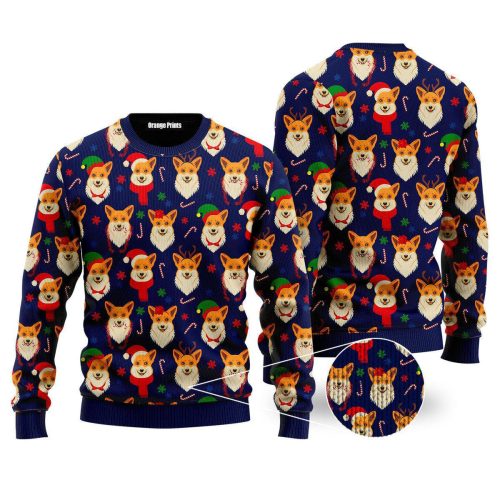 Merry Corgmas Corgi Dog Lover Ugly Christmas Sweater 3D Printed Best Gift For Xmas UH1061