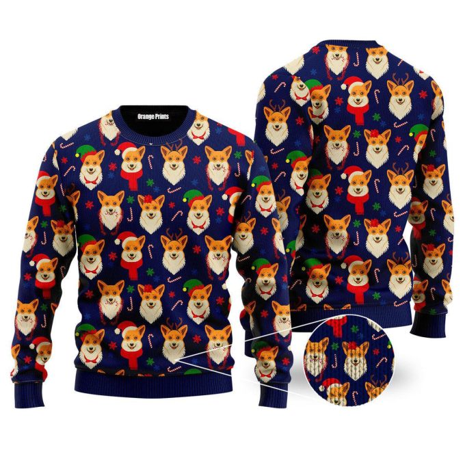 Merry Corgmas Corgi Dog Lover Ugly Christmas Sweater 3D Printed Best Gift For Xmas UH1061