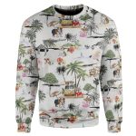 3D Bulldog Hawaiian Beach Retro Custom Pullover Ugly Sweater