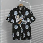 3D Doge Astronaut Playing Guitar Hawaiian Shirt
