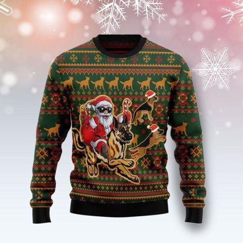 Santa And Dog Christmas Ugly Sweater For Men & Women