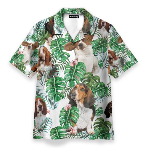 Basset Hound Dog Tropical Plant – Hawaiian Shirt
