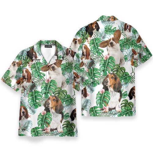 Basset Hound Dog Tropical Plant – Hawaiian Shirt