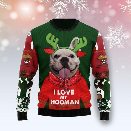 I Love My Hooman Dog Ugly Christmas Sweater 3D Printed Best Gift For Xmas Adult | US6068
