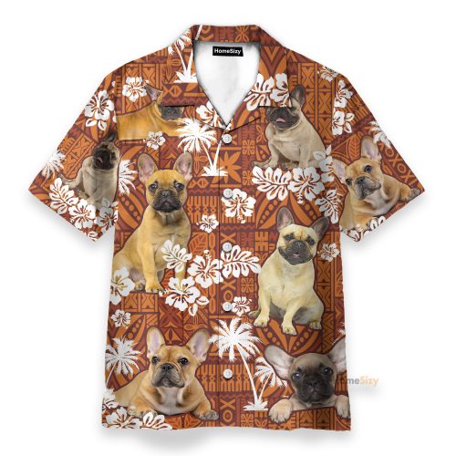 French Bulldog Red Tribal Pattern – Hawaiian Shirt