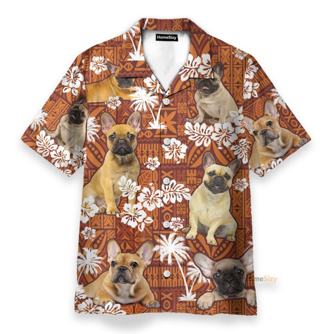 French Bulldog Red Tribal Pattern – Hawaiian Shirt