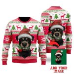 Personalized Photo Insert Of Dog On Vintage Christmas Ugly Sweater