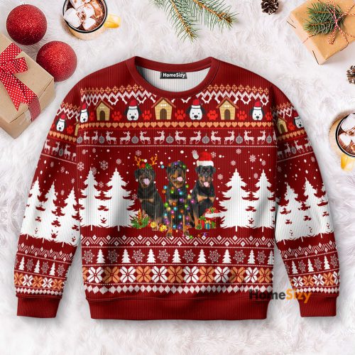 Rottweiler – Christmas Gift For Dogs Lovers – 3D Ugly Christmas Sweater PN112485