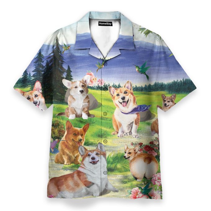 Corgi On The Valley Cute Dog – Hawaiian Shirt