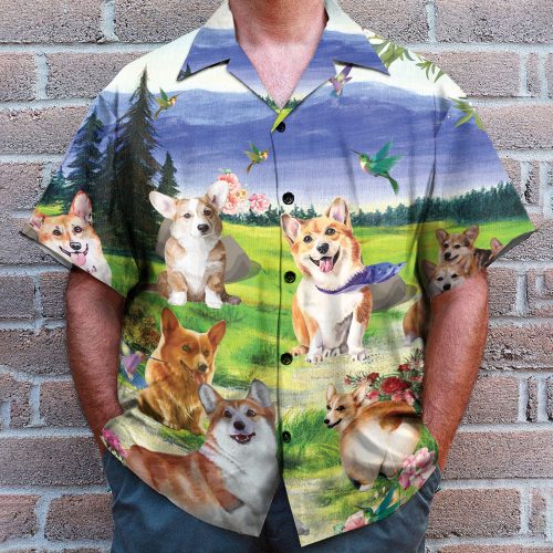 Corgi On The Valley Cute Dog – Hawaiian Shirt