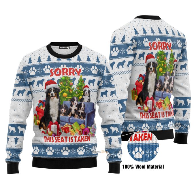 This Seat Is Taken Bernese Mountain Dog Ugly Christmas Sweater 3D Printed Best Gift For Xmas Adult | US6146 QT212320Hj