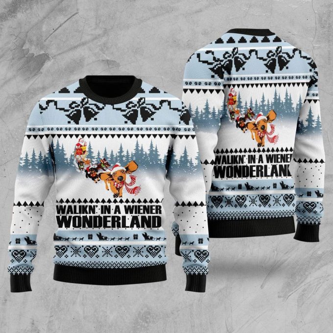 Dog lover Walkin� In A Wiener Ugly Christmas Sweater 3D Printed Best Gift For Xmas Adult | US6181