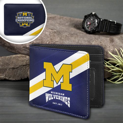 Michigan Wolverines Football 3D Printed Wallet – Gift for Men Dad Father