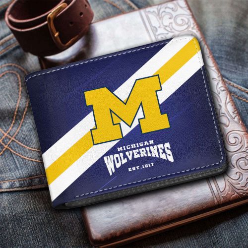 Michigan Wolverines Football 3D Printed Wallet – Gift for Men Dad Father