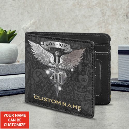 Personalized Bon Jovi 3D Printed Wallet – Gift for Men Dad Father