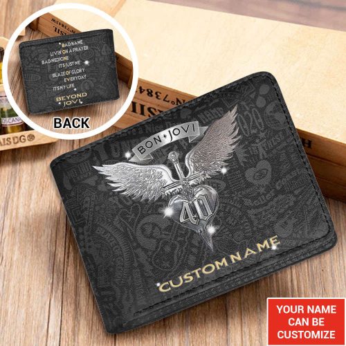 Personalized Bon Jovi 3D Printed Wallet – Gift for Men Dad Father