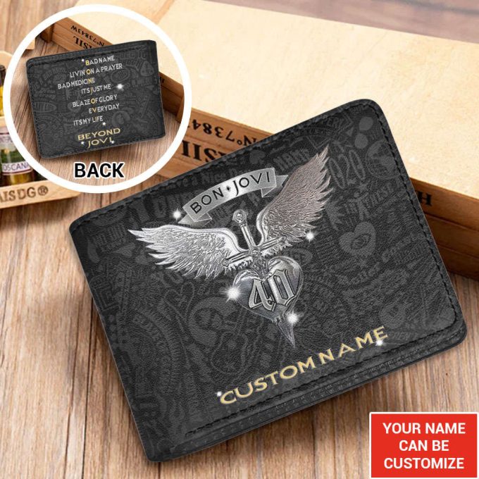 Personalized Bon Jovi 3D Printed Wallet – Gift for Men Dad Father
