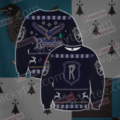 Harry Potter Wise Like A Ravenclaw Winter Ugly Christmas Sweater, All Over Print Sweatshirt