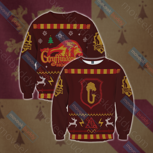 Harry Potter Brave Like A Gryffindor Winter For Unisex Ugly Christmas Sweater, All Over Print Sweatshirt
