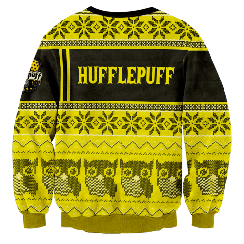 Hufflepuff Harry Potter Ugly Christmas Sweater, All Over Print Sweatshirt