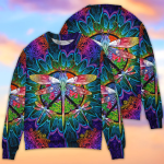 Hippie Colorful Dragonfly Mandala Peace Life – Sweater – Ugly Christmas Sweaters 3D AOP Shirt