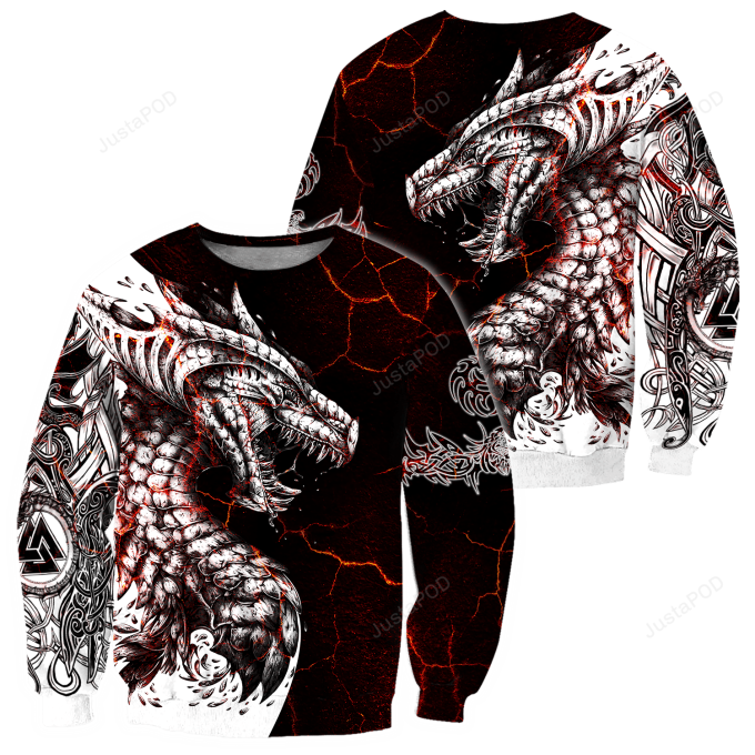 Black & White Tattoo Dragon Ugly Christmas Sweater
