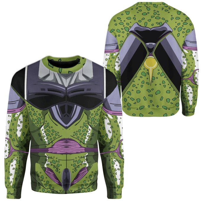 3D Anime Dragon Ball Cell Custom Cosplay Costume Pullover Ugly Sweater