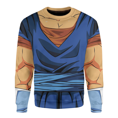 Anime Dragon Ball Vegito Custom Cosplay Sweatshirt: 3D Pullover Ugly Sweater