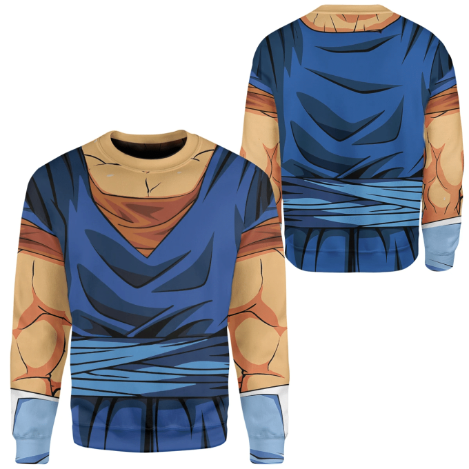 Anime Dragon Ball Vegito Custom Cosplay Sweatshirt: 3D Pullover Ugly Sweater