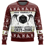 Nysekai “Have Yourself A Merry Little Crit-Mas Dungeons and Dragons Ugly” Christmas Sweater