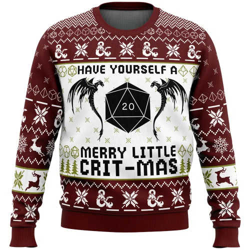 Nysekai "Have Yourself A Merry Little Crit-Mas Dungeons and Dragons Ugly" Christmas Sweater