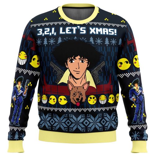 Get Festive with Cowboy Bebop Ugly Christmas Sweater – 3 2 1 Let’s Xmas!