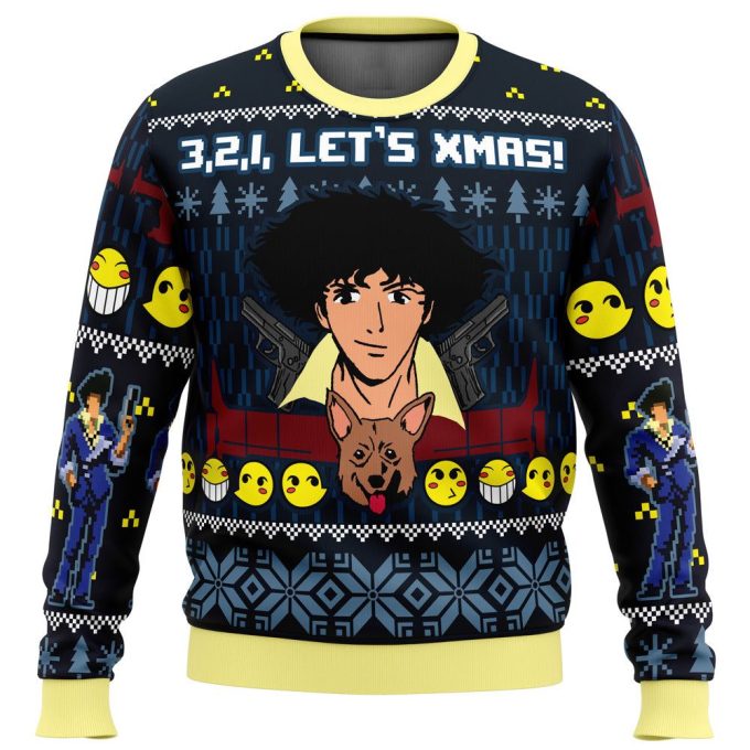 Get Festive with Cowboy Bebop Ugly Christmas Sweater – 3 2 1 Let’s Xmas!