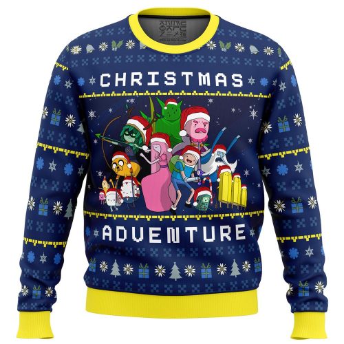 Get Festive with Adventure Time Christmas Quest Ugly Sweater – Perfect for the Holidays!