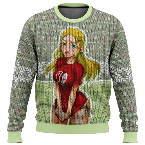 Ahegao Zelda Ugly Christmas Sweater: Festive & Bold Design for Gamers!