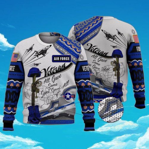 Airforce Veteran Ugly Christmas Sweater Unisex Adult US5975